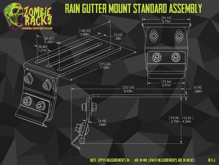 Full Rack Standard Rain Gutter Mounts